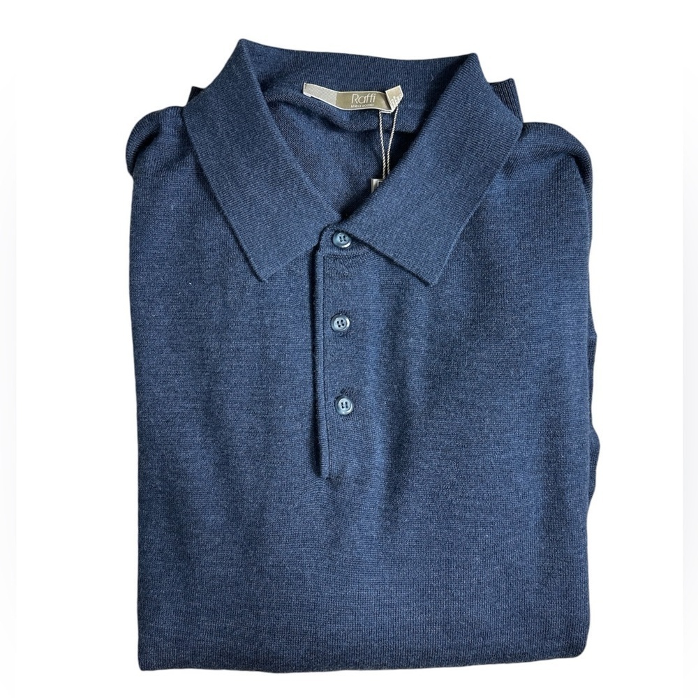 Raffi Extra Fine Merino Wool long sleeve polo NWT